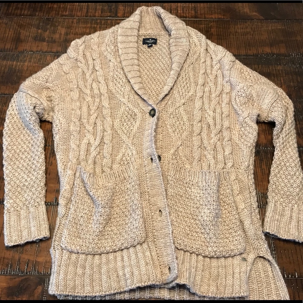 American eagle cable knit cardigan